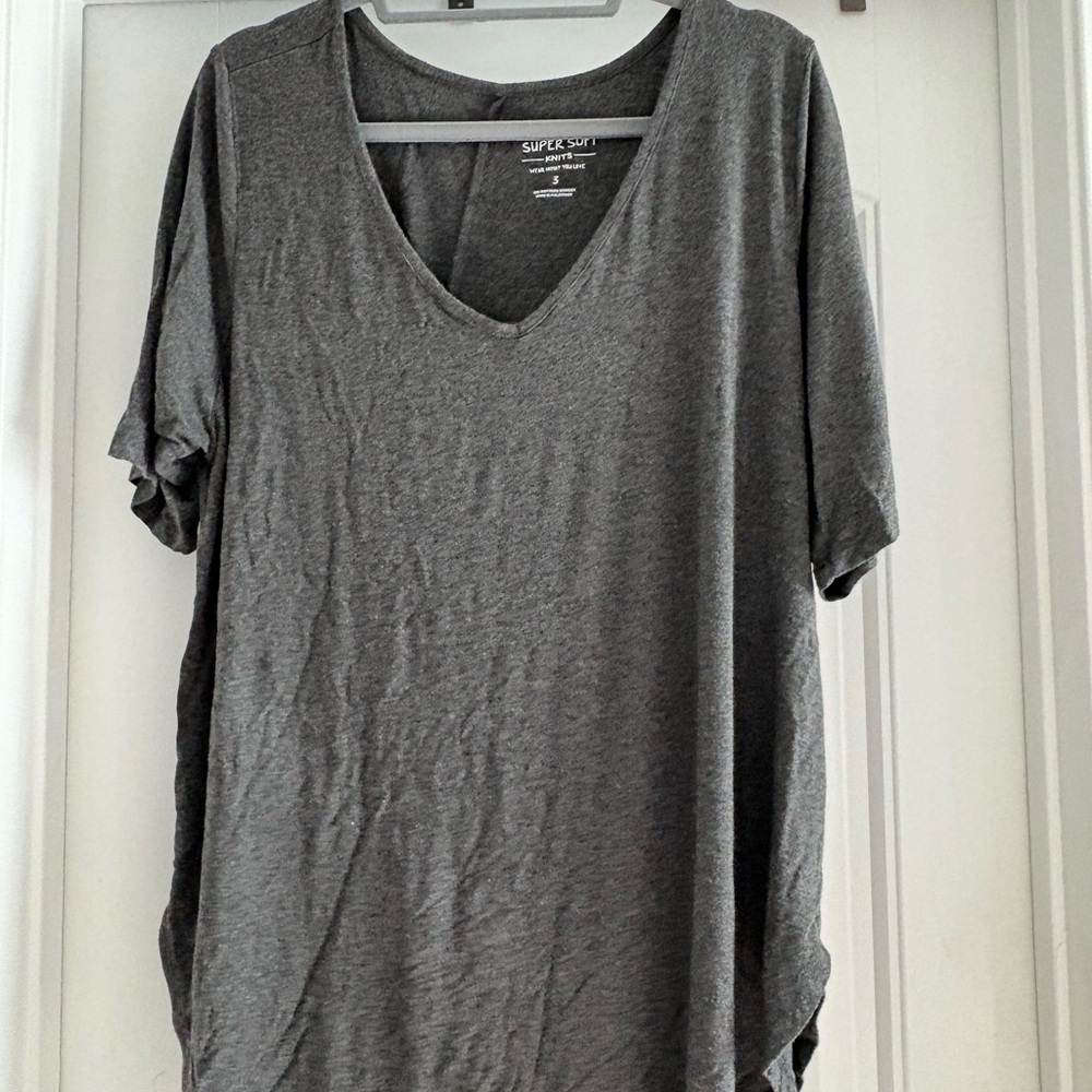 Torrid Charcoal Super Soft V-Neck Top